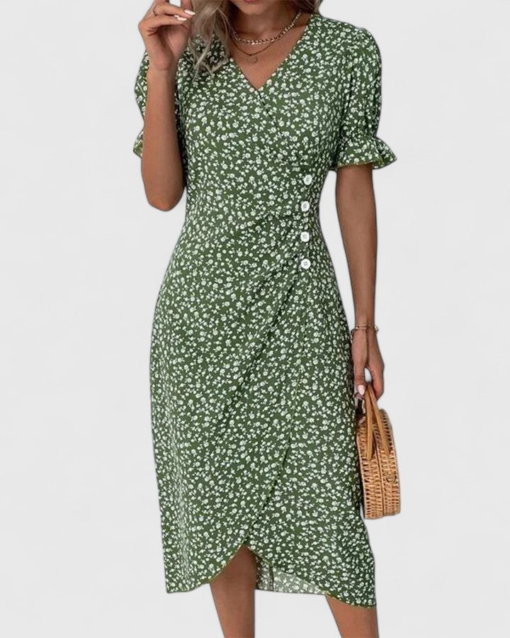 Women's Floral V-Neck Wrap Dress
