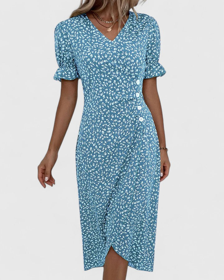Women's Floral V-Neck Wrap Dress