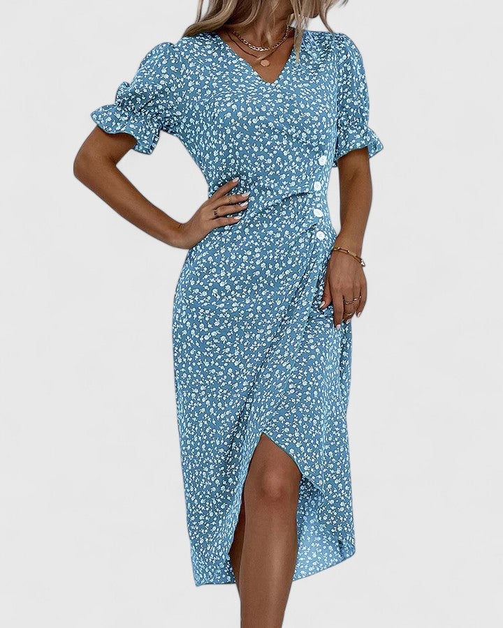 Women's Floral V-Neck Wrap Dress