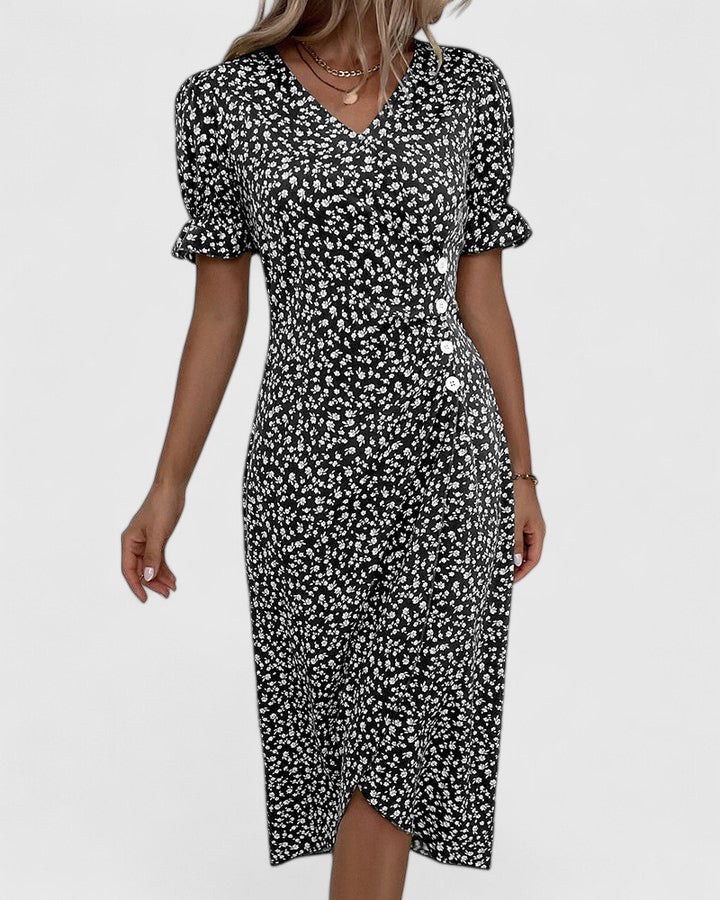 Women's Floral V-Neck Wrap Dress