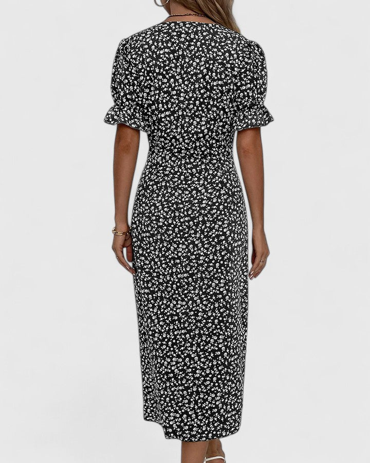 Women's Floral V-Neck Wrap Dress