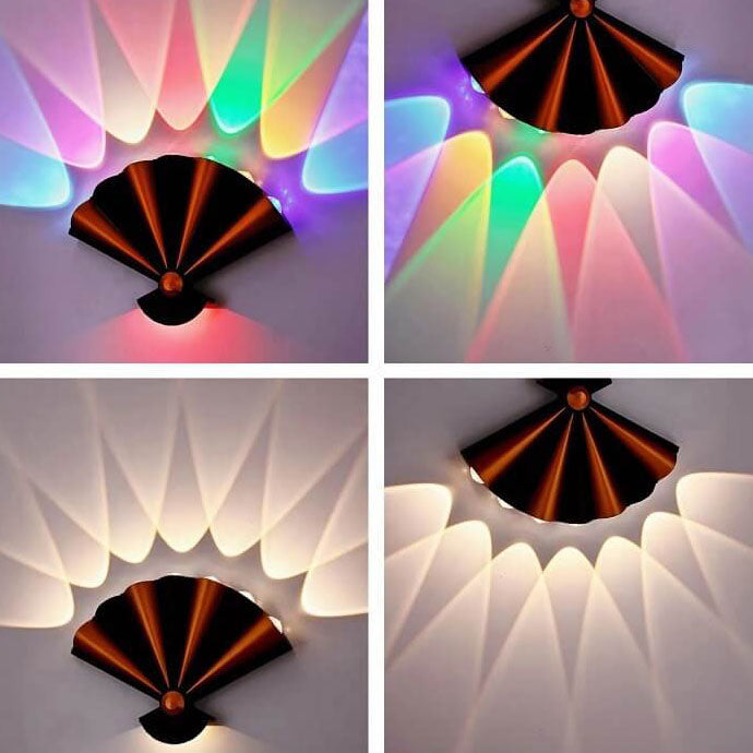 Fan Wall Sconce | RGB Multi-Color Ambient Glow | Living Room | Black