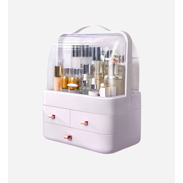 Makeup Storage Box │ Clear Dustproof Cover │ Vanity Desk