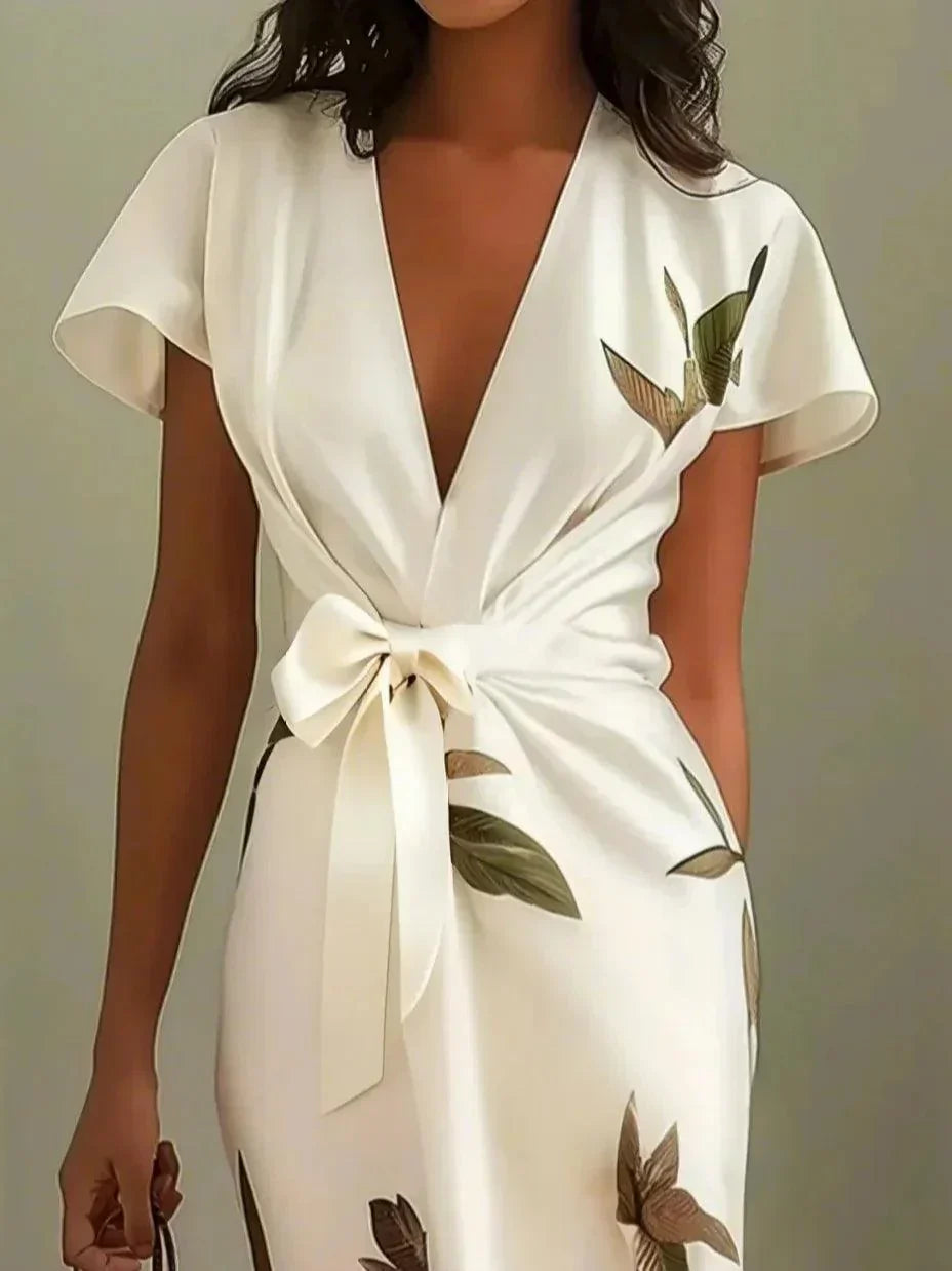 Women's V-Neck Floral Wrap Dress