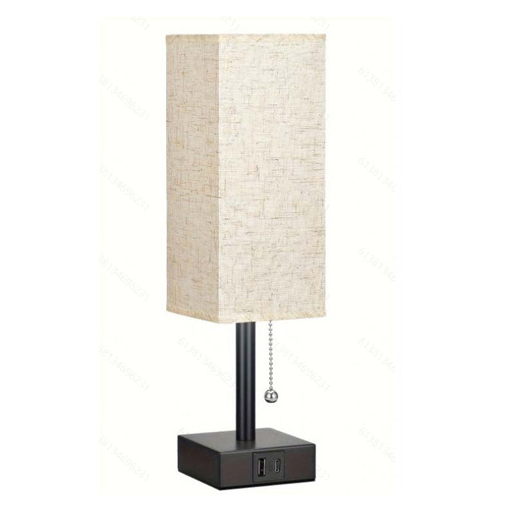 USB Table Lamp│ Dimmable Shade Charging │ Bedroom Nightstand │ Beige