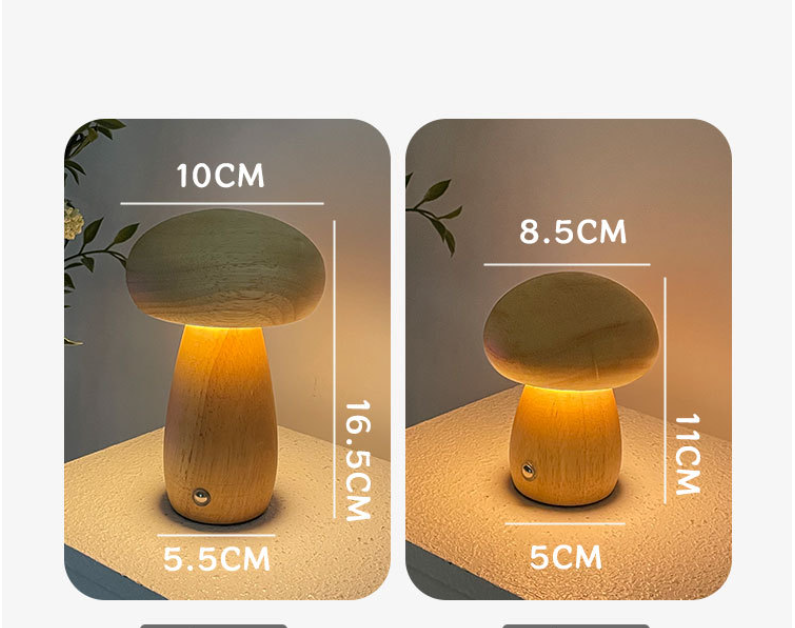 Mushroom Cordless Lamp | Touch Rechargeable | Bedroom Desk 