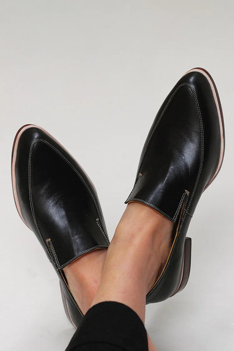 Covernorth Pointed-Toe Leather Loafers