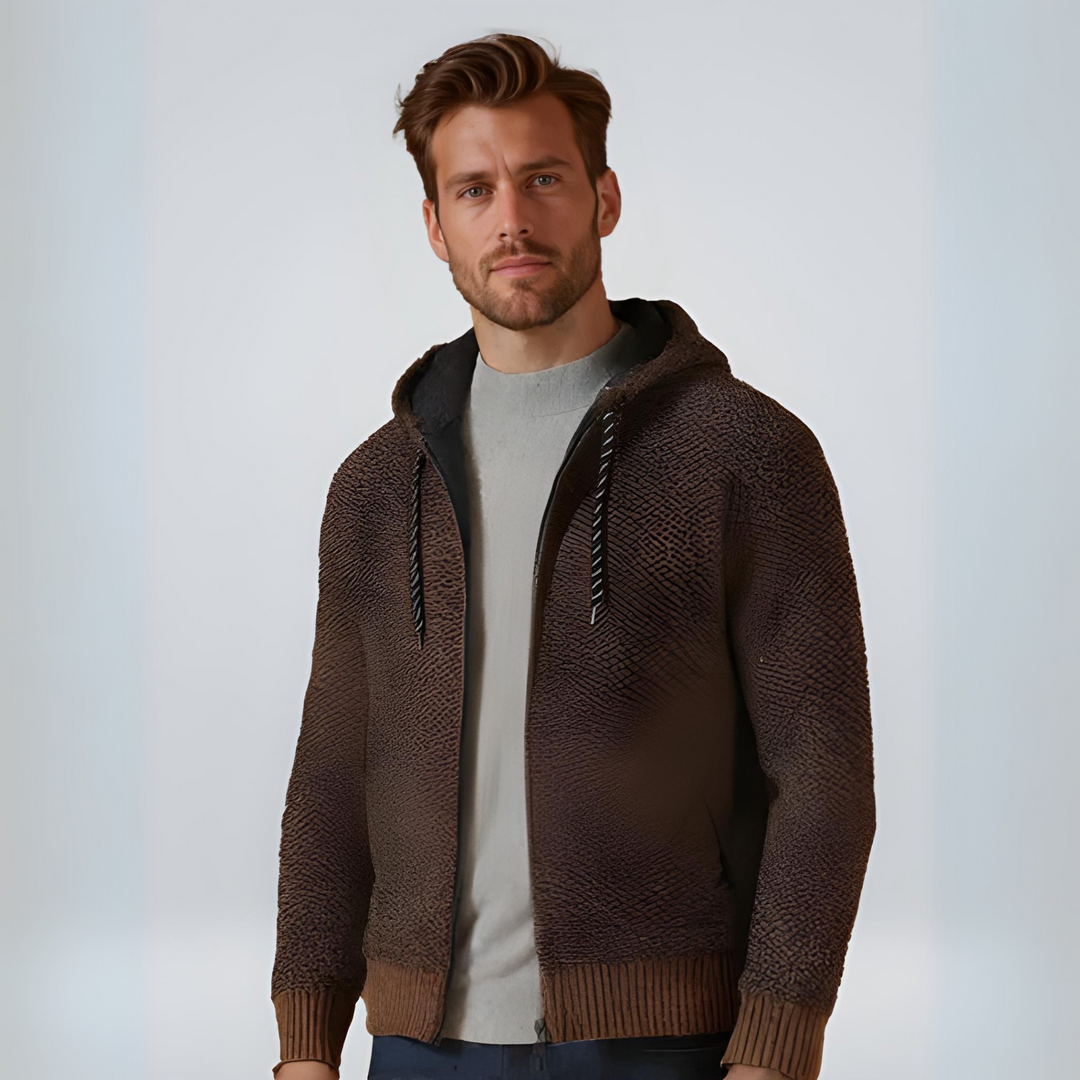 Covernorth Men’s Fleece-Lined Knit Zip-Up Hoodie