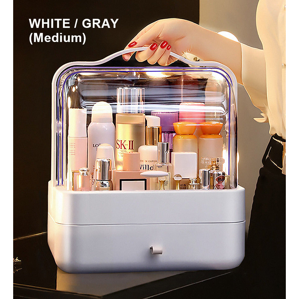 Makeup Storage Box │ Clear Dustproof Cover │ Vanity Desk