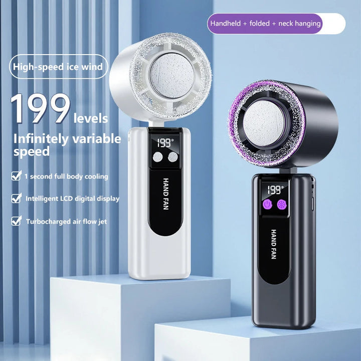 Portable Cooling Fan | 5-Speed High Wind Airflow | Travel & Desk