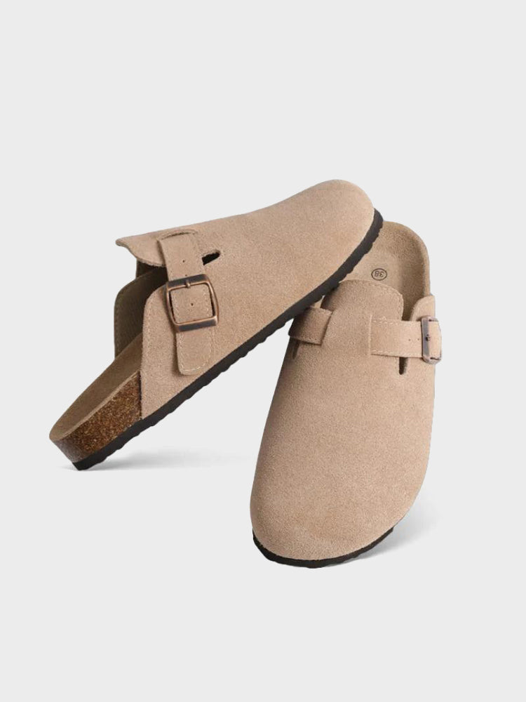 Men Suede Buckle Clog Slip On Shoes