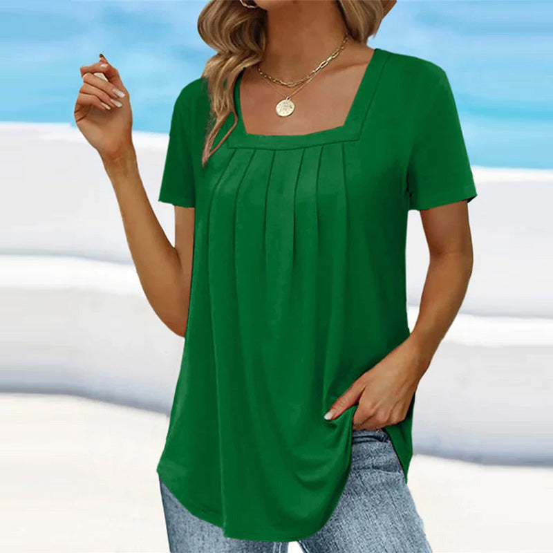 Covernorth Women’s Square Neck Pleated Top