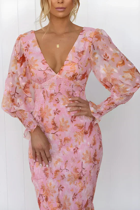 Covernorth Women's Floral V-Neck Midi Dress