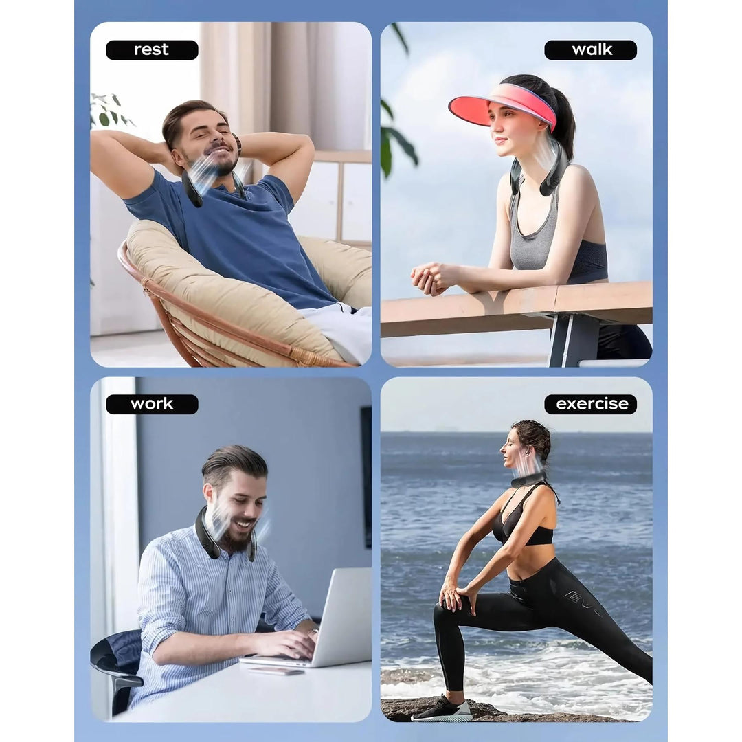 Portable Neck Fan | 360° Turbo Airflow | Outdoor, Work, Fitness