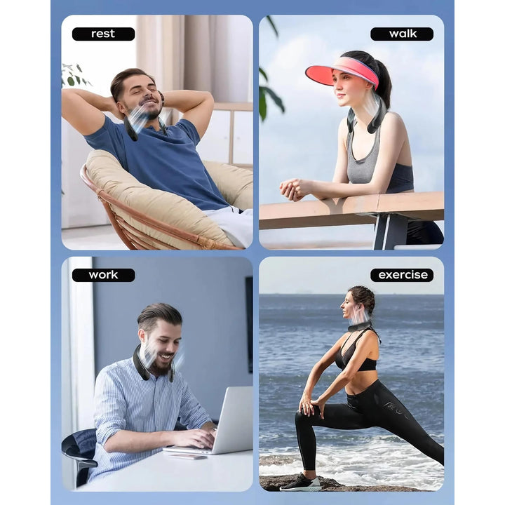 Portable Neck Fan | 360° Turbo Airflow | Outdoor, Work, Fitness