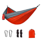 Color-Blocked Nylon Camping Hammock | 300kg Capacity & Straps | Outdoor & Yard