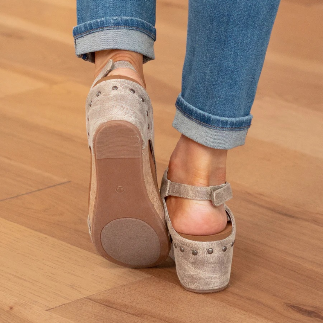 Women's Cork Wedge Platform Slingback Sandals