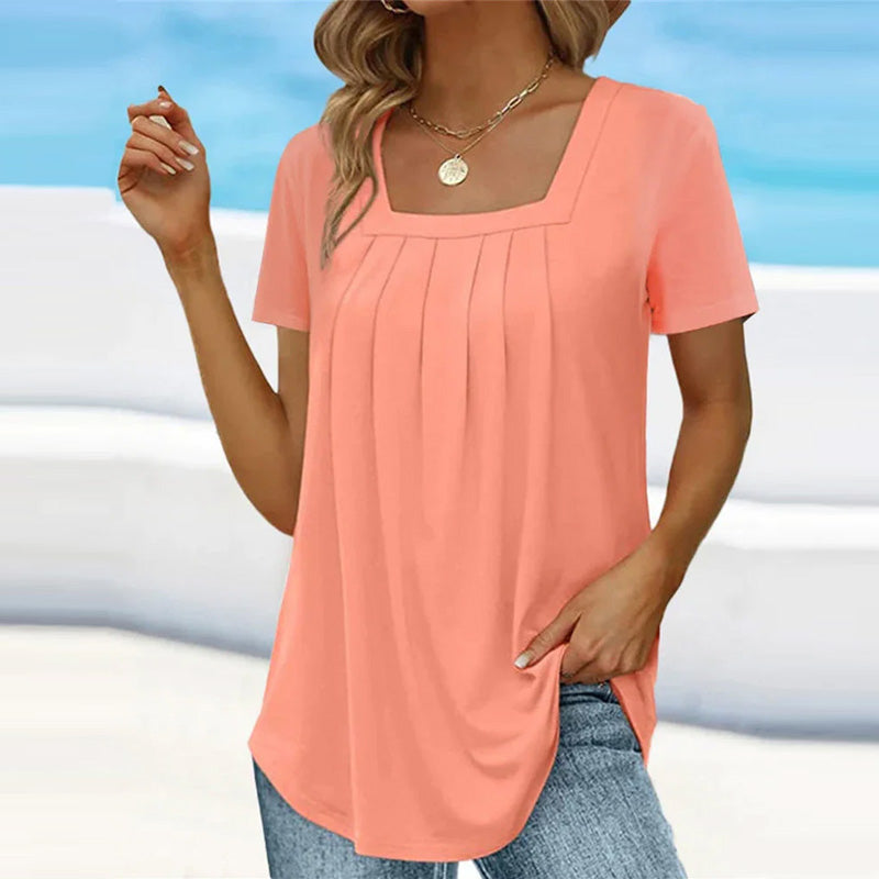 Covernorth Women’s Square Neck Pleated Top