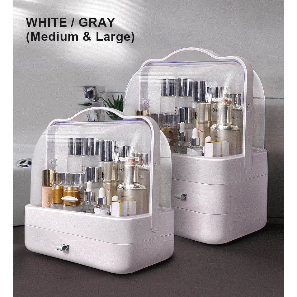 Makeup Storage Box │ Clear Dustproof Cover │ Vanity Desk