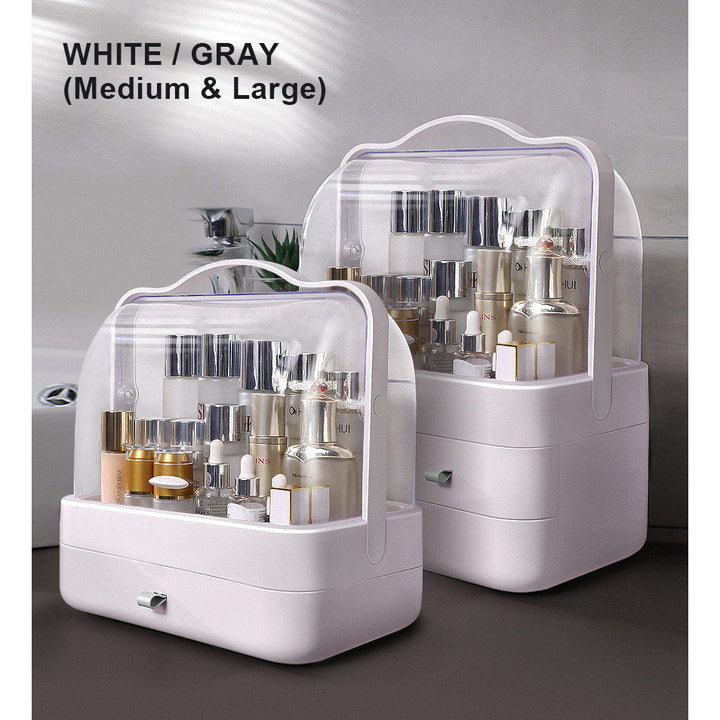 Makeup Storage Box │ Clear Dustproof Cover │ Vanity Desk