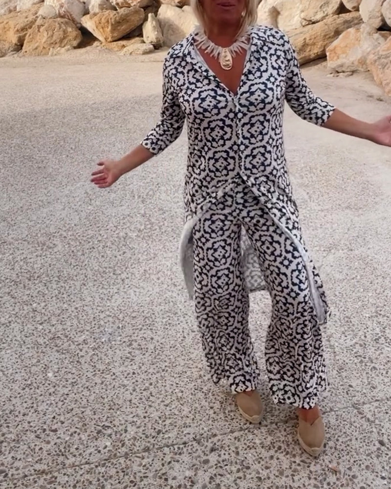 Covernorth Women’s Printed Maxi Tunic and Trouser Set