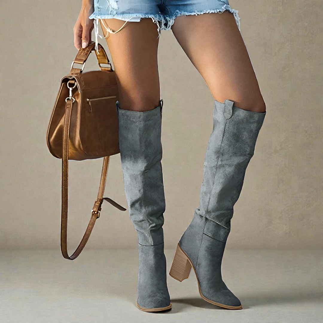 Covernorth Women's Suede Slouchy Over-the-Knee Boots