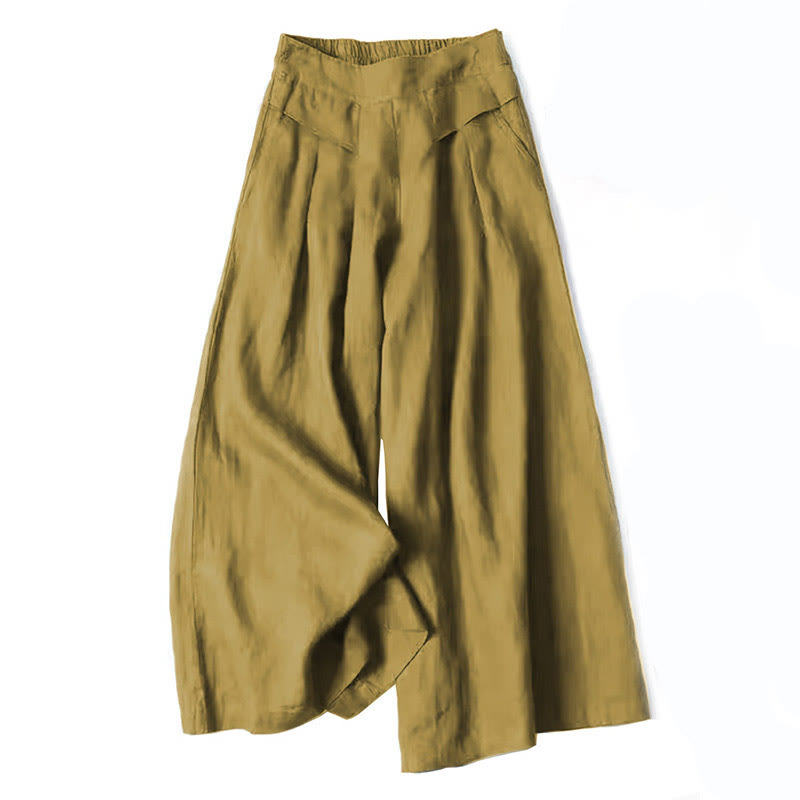 Women's High Waist Pleated Wide Leg Trousers