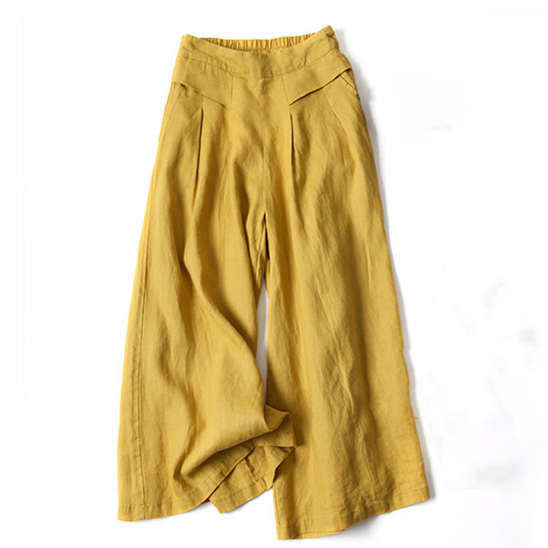 Women's High Waist Pleated Wide Leg Trousers