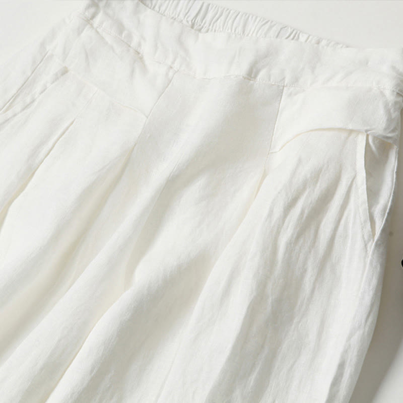 Women's High Waist Pleated Wide Leg Trousers