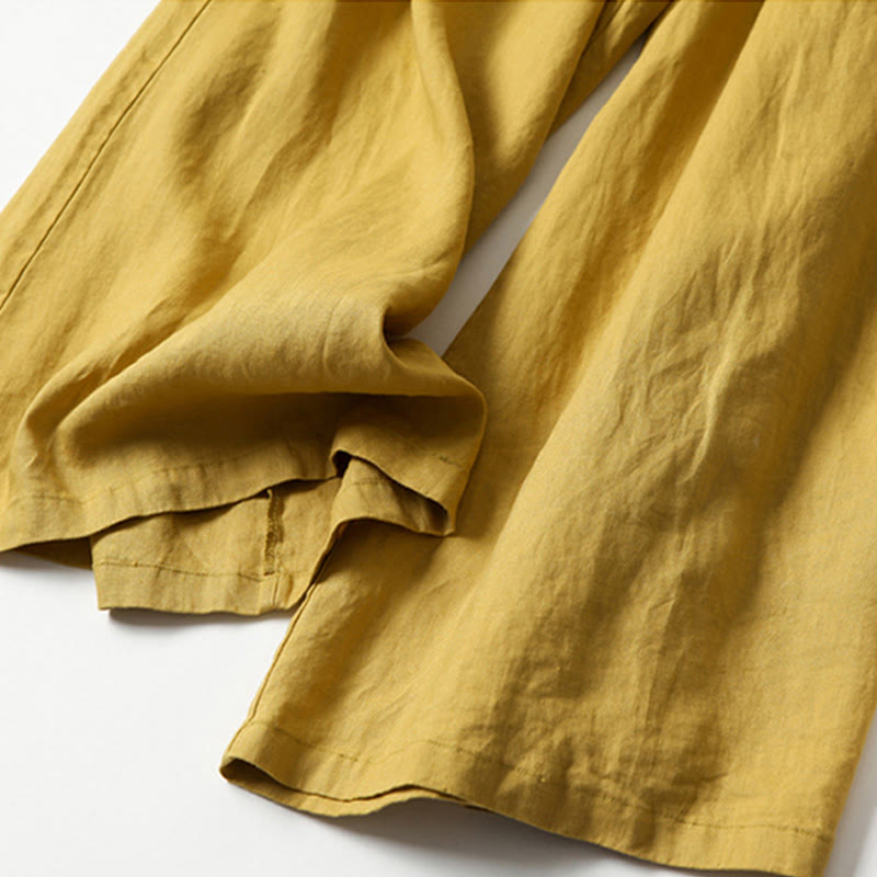 Women's High Waist Pleated Wide Leg Trousers