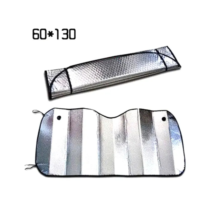 Car Windshield Sunshade | Foil Heat Deflector | Cool Interior, Front and Rear | Silver
