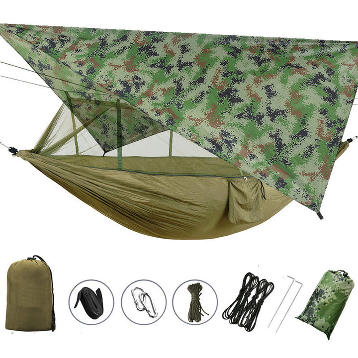 Outdoor Double Camping Hammock | 210T Taffeta & Bug Net | Hiking & Backyard