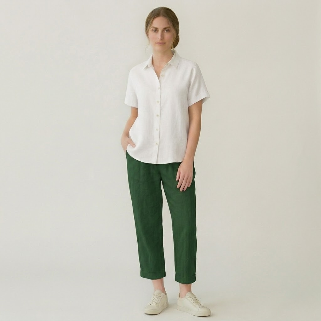 Covernorth Women’s Cropped Linen Trousers