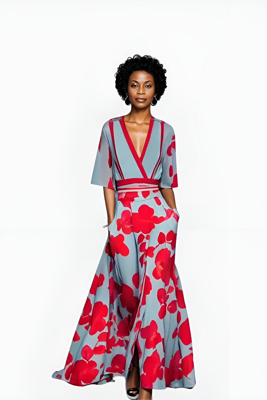 Covernorth Women’s Floral V-Neck Maxi Dress