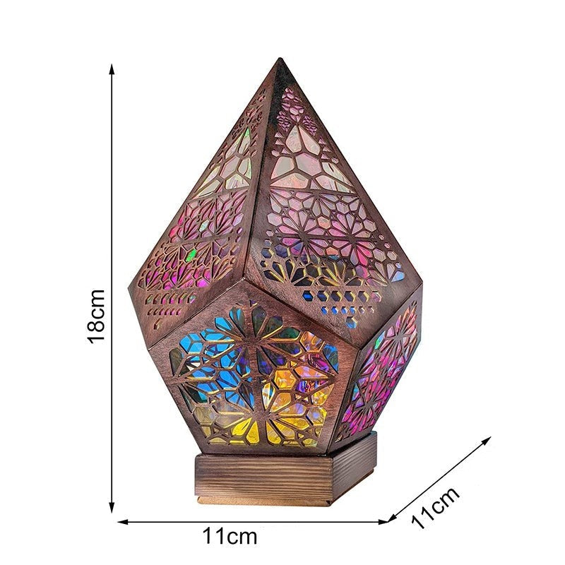 Bohemian Star Floor Lamp | Geometric Wood Projection | Living Room Decor