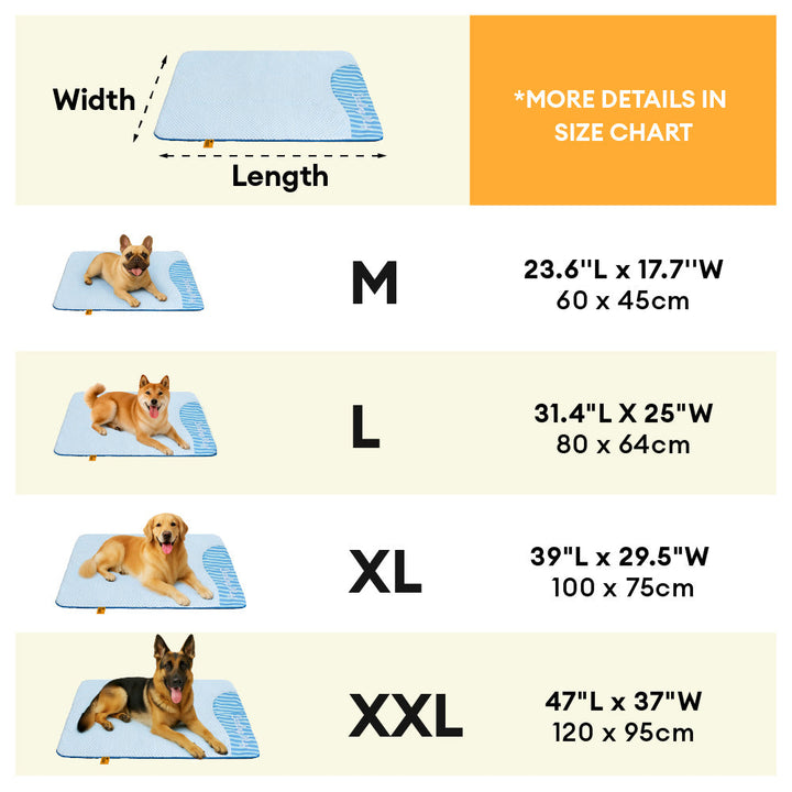Cooling Dog Bed Mat | Ice Cool Fabric, Breathable | Sofa Floor Outdoor
