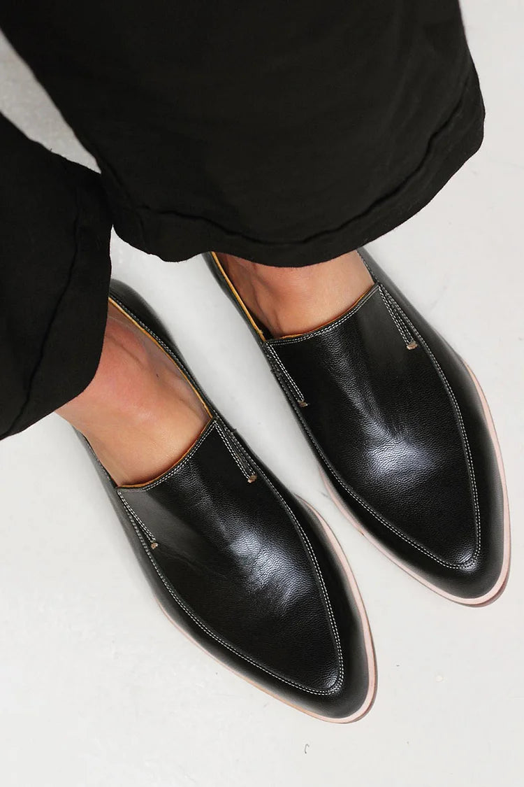 Covernorth Pointed-Toe Leather Loafers