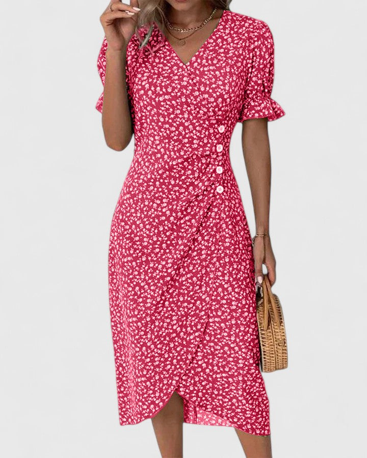 Women's Floral V-Neck Wrap Dress