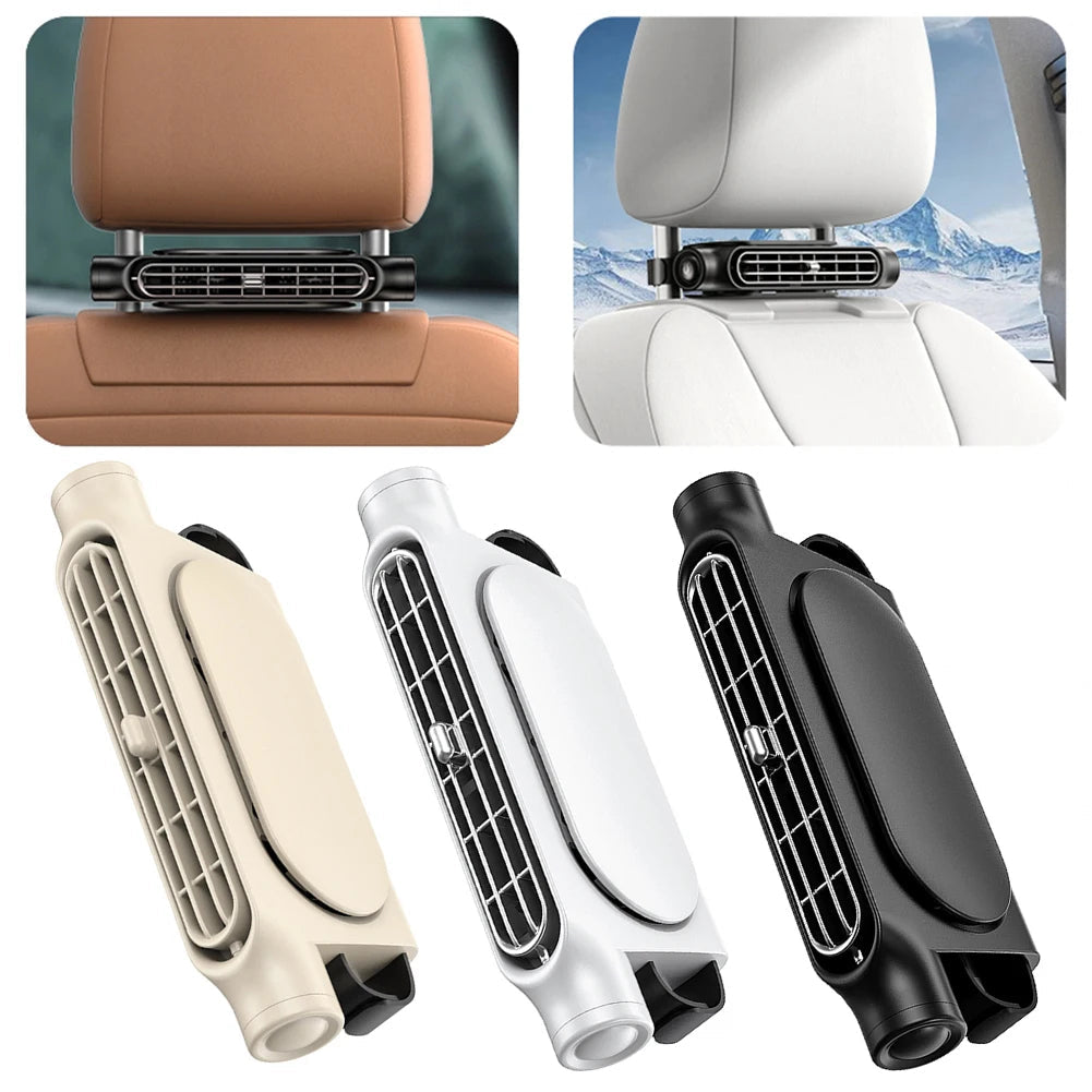 Car Seat Cooling Fan | Dual Turbo, 3 Speeds | Backseat Air Circulator
