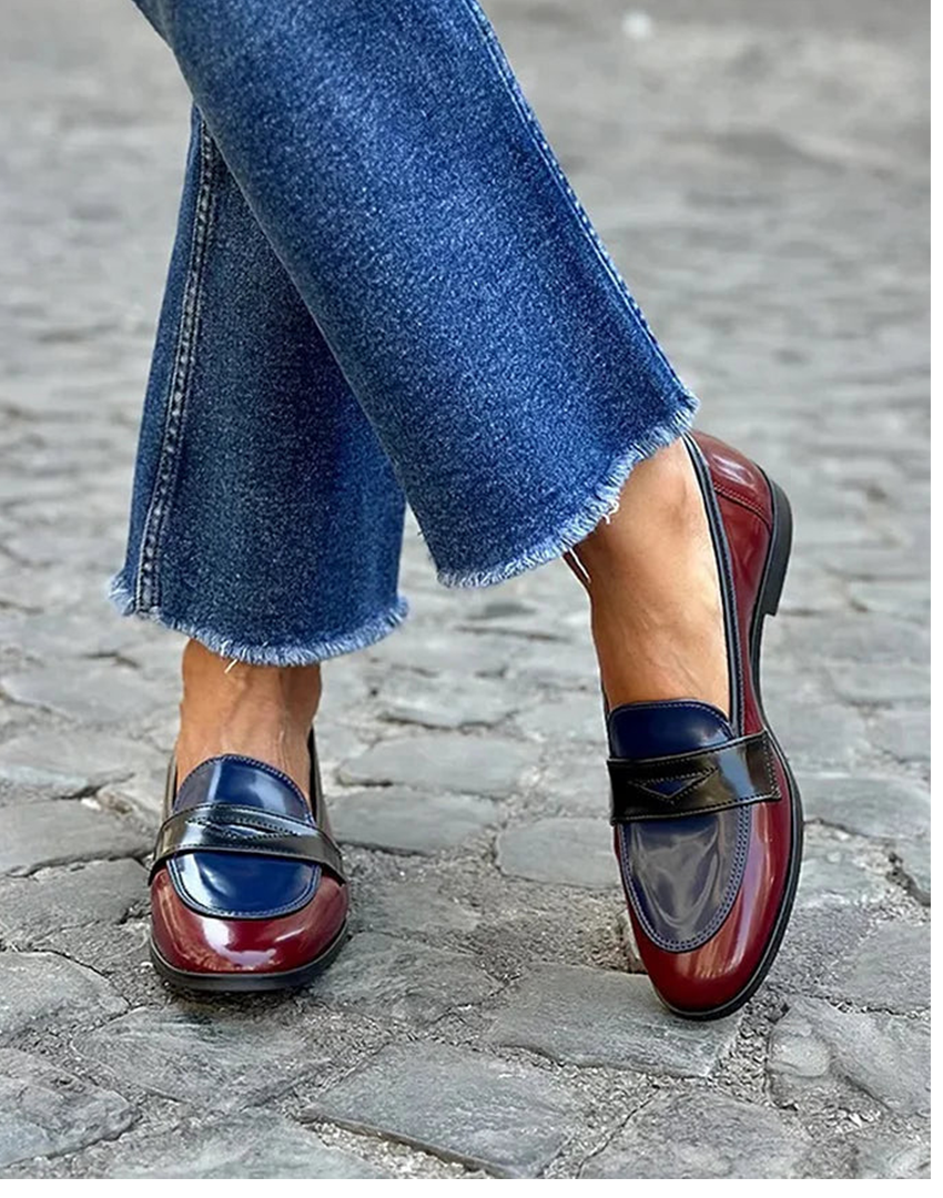 Covernorth Colorblock Patent Leather Penny Loafers