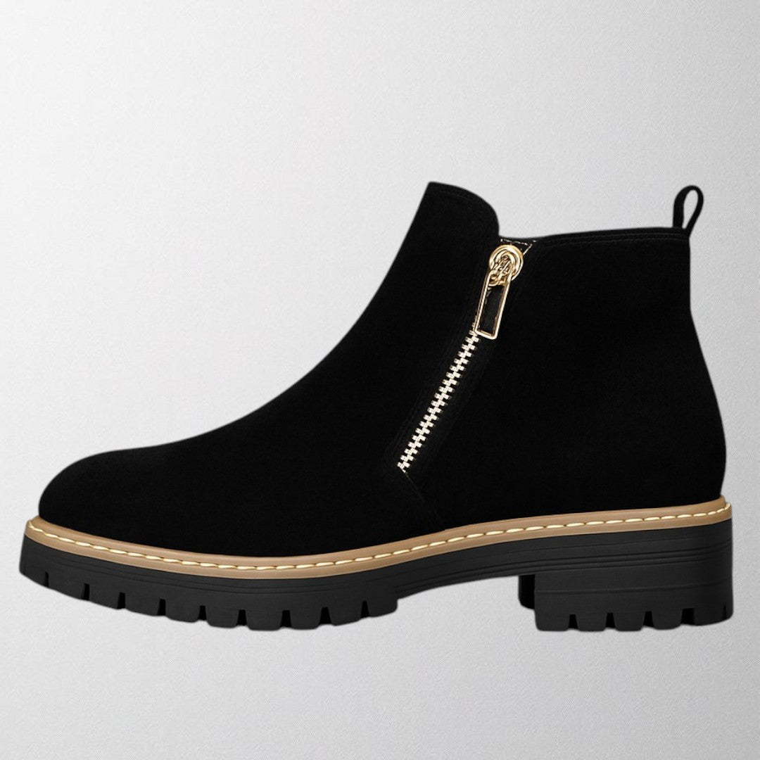 Covernorth Women’s Suede Zipper Ankle Boots
