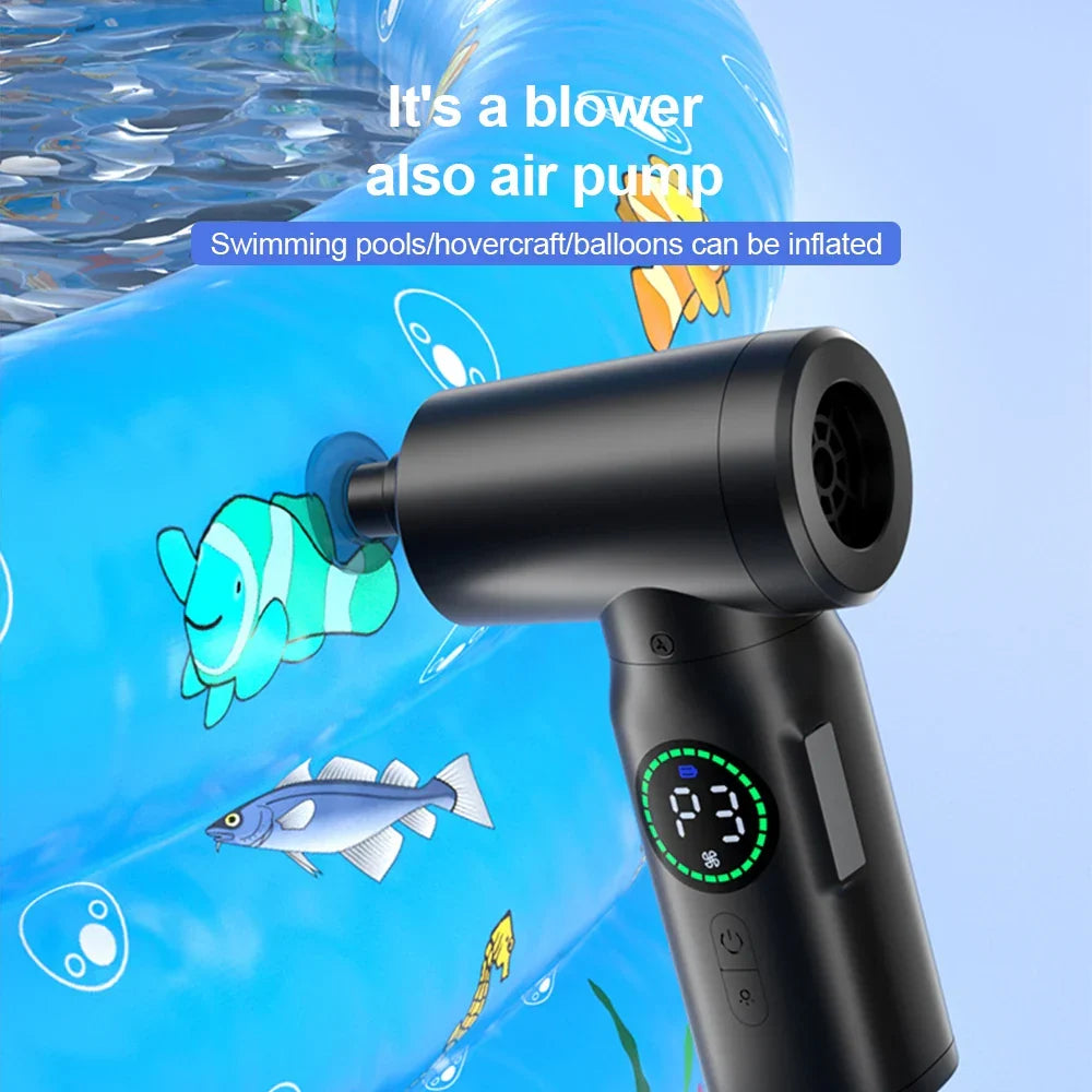 Cordless Air Compressor | Blow & Vacuum Cleaner | Car & Desk | Black