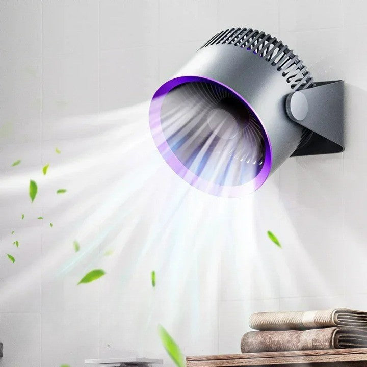 Portable 4000mAh Quiet Wall Mount Desktop Air Circulator Fan