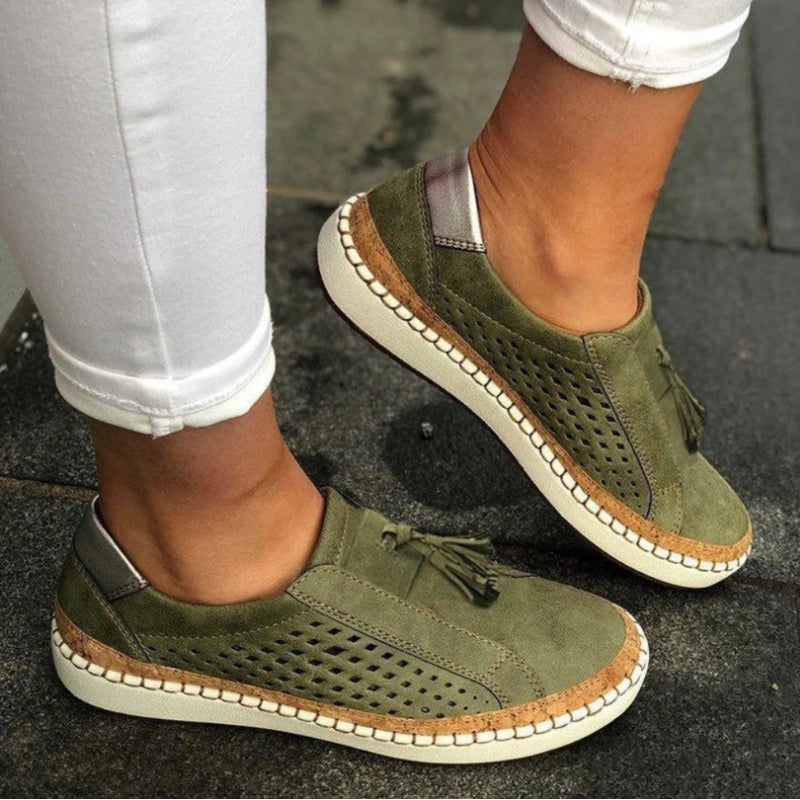Women's Slip-On Loafers with Tassel Detail