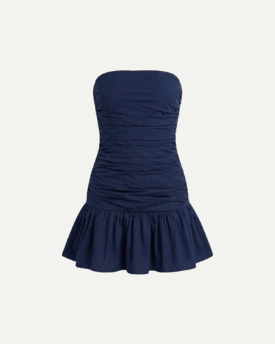 Covernorth Women’s Strapless Ruched Drop-Waist Mini Dress