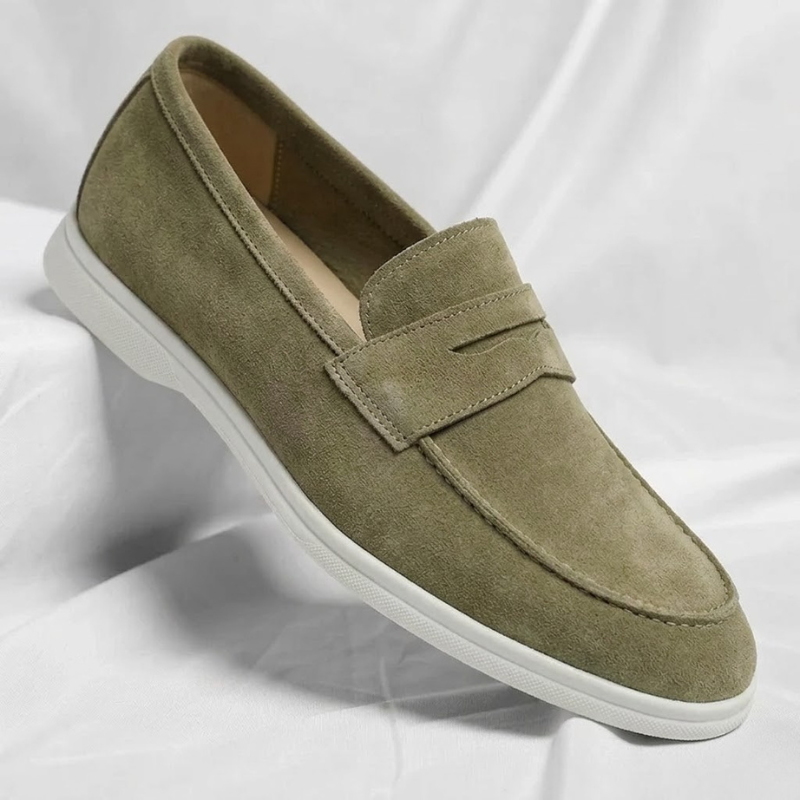 Men Suede Penny Loafers Casual Slip On Shoes