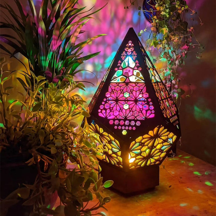 Bohemian Star Floor Lamp | Geometric Wood Projection | Living Room Decor