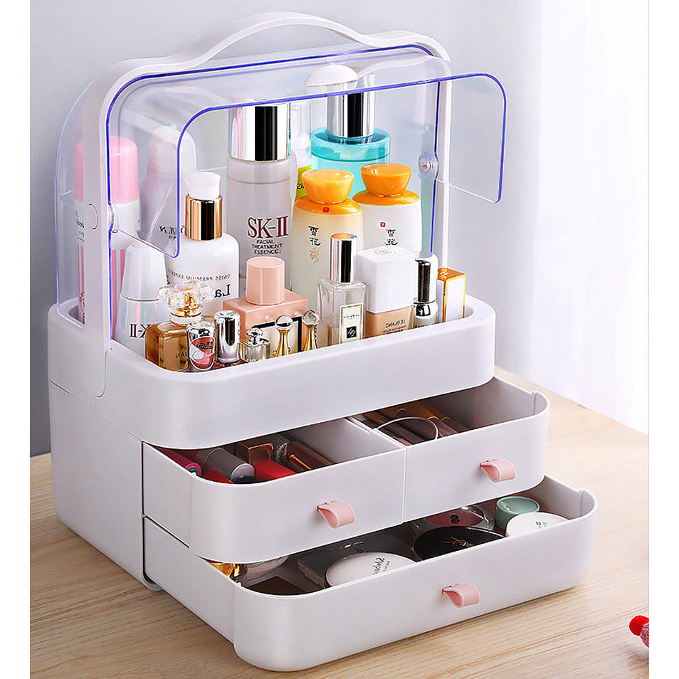 Makeup Storage Box │ Clear Dustproof Cover │ Vanity Desk