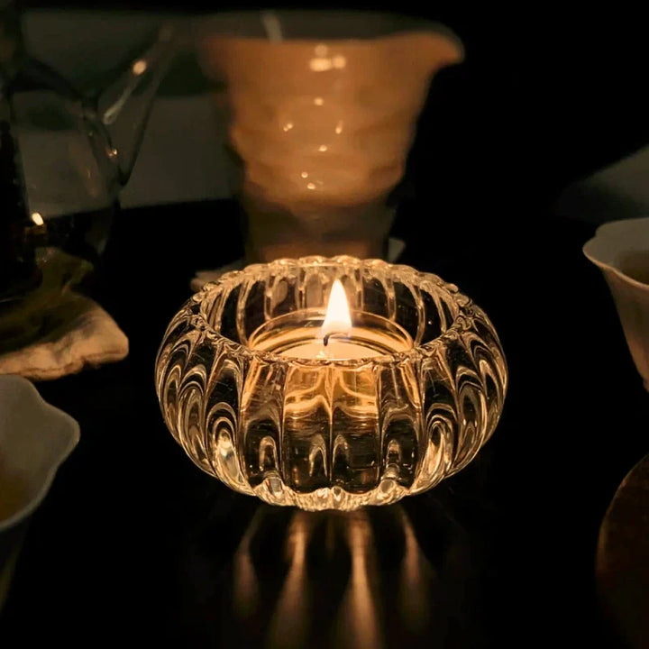 Crystal Candle Holder | Starburst Light Effect | Home & Table Decor