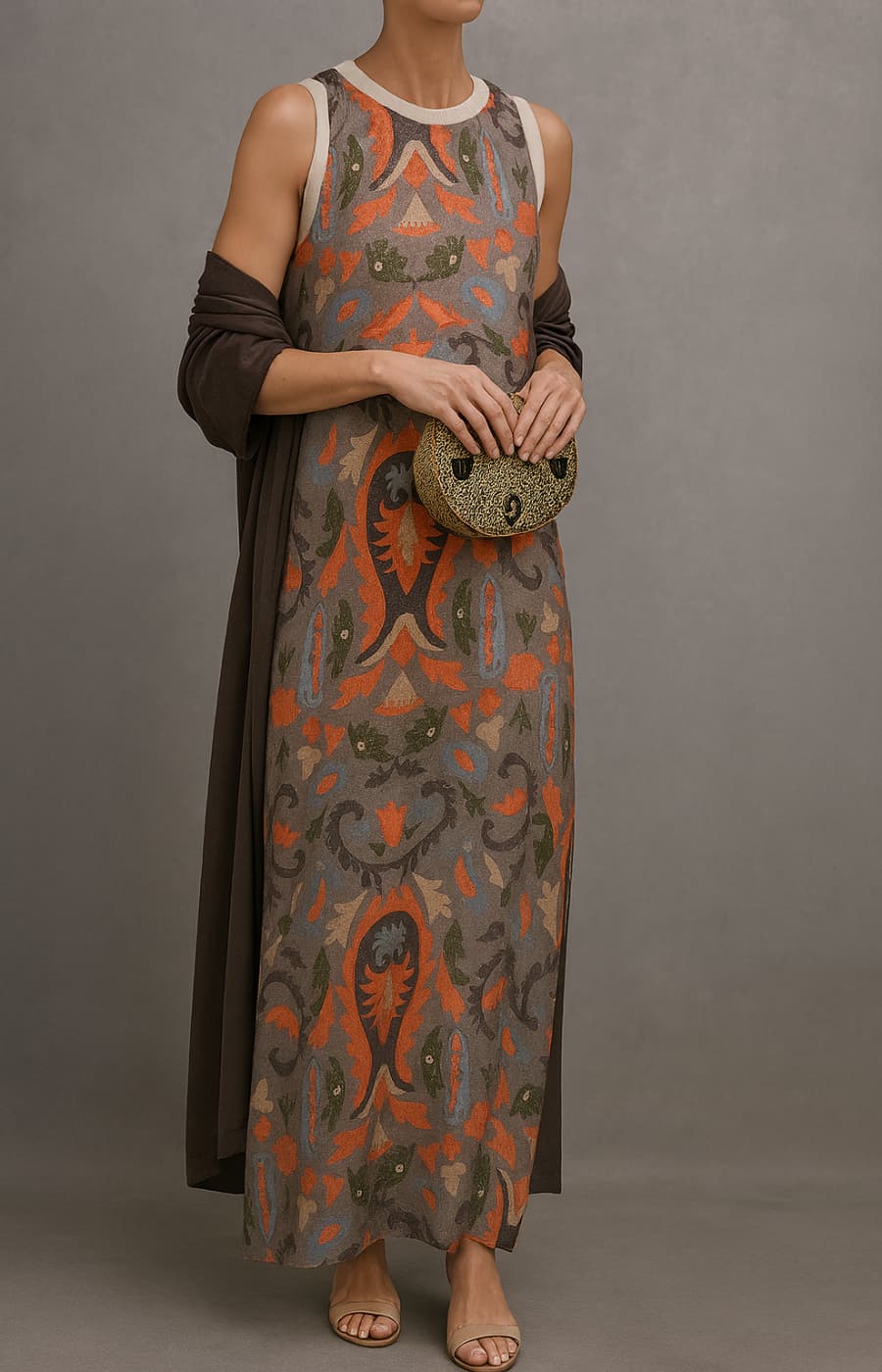Covernorth Women’s Floral Print Sleeveless Maxi Dress with Wrap